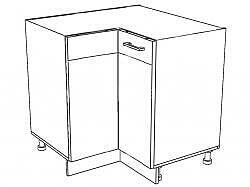 White, kuchyňská skříňka dolní W21/D90NW, bílý lesk - 1