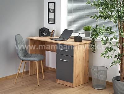 Miron, psací stůl, dub kraft/šedá